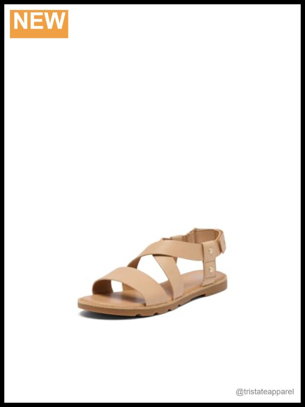 Sorel Ella III Crisscross Leather Flat Sandals Adjustable Slingback